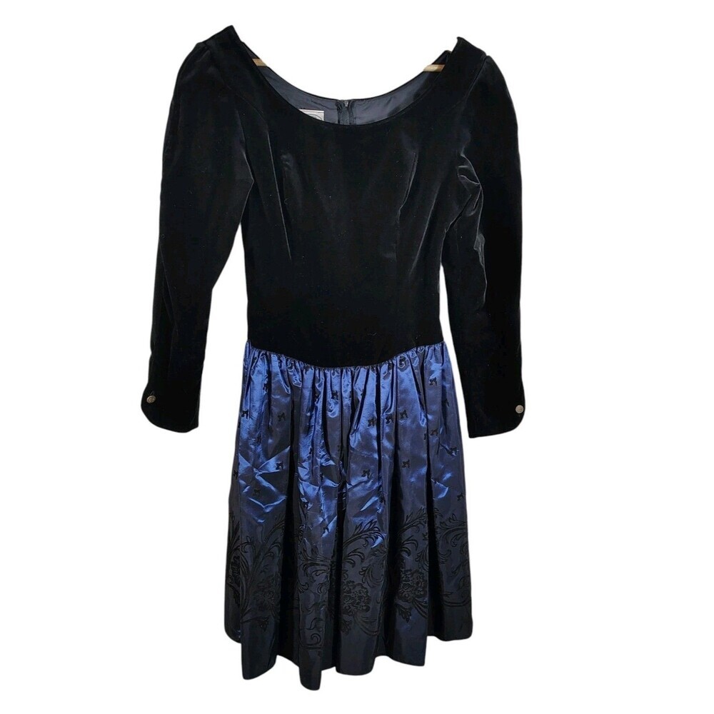 Laura Ashley Vtg Velvet Brocade Dress UK 12 US 10 Cocktail Holiday Party 90s